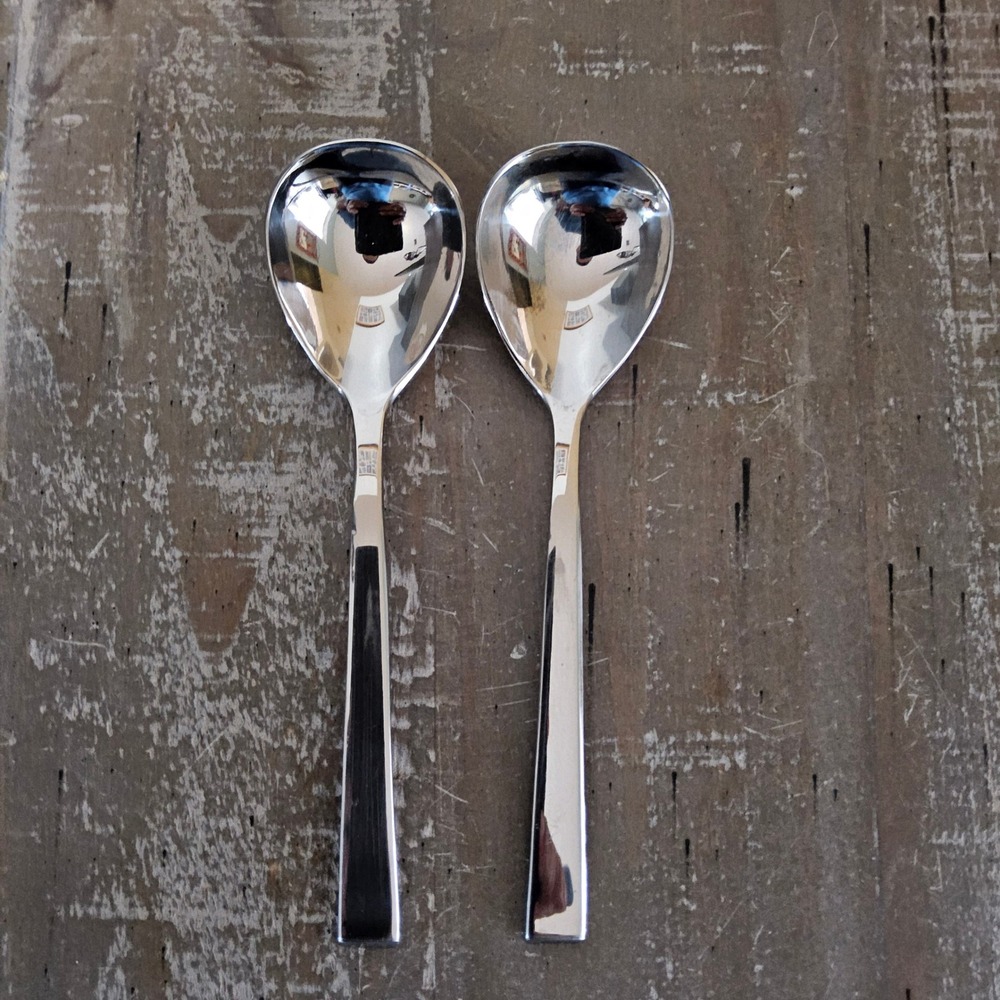 Dansk Meridian Soup Spoon Set of 2 Silver 18/10 Stainless Steel MCM Flatware